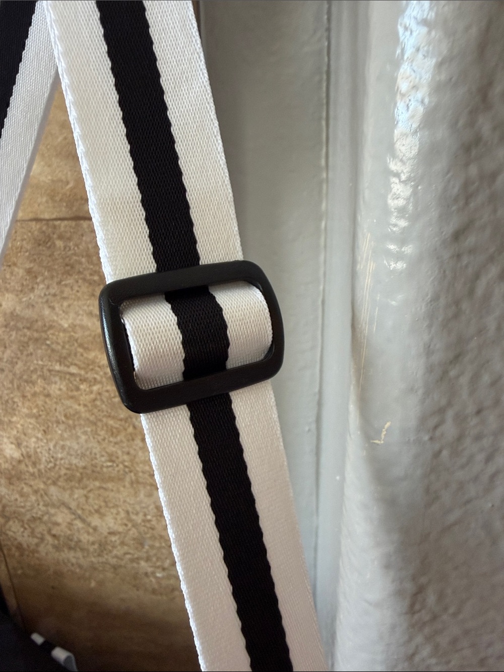 Nike Black Duffel Bag with White Swoosh and Striped Straps overnight gym sports - Picture 3 of 11